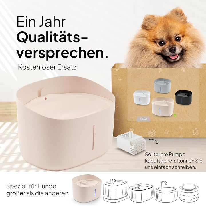 Pretty PAW® Trinkbrunnen für Hunde I Super leiser Hunde Trinkbrunnen mit 7 Liter Wassertank I BPA-fr