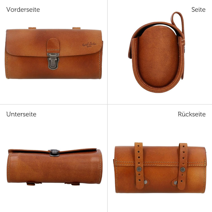 Gusti Leder - Marti Satteltasche Lenkertasche Fahrradtasche Ledertasche Vintage Braun Leder