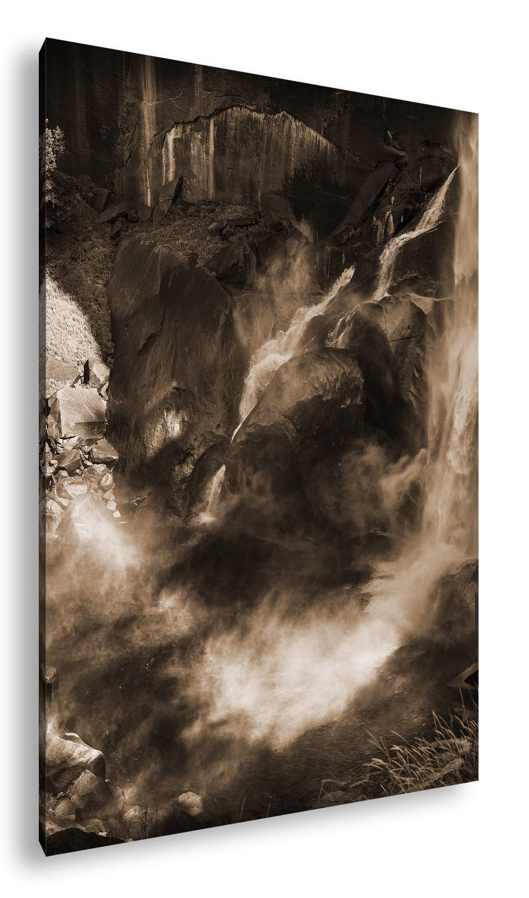 deyoli Regenbogen am Wasserfall Format: 80x60 Effekt: Sepia als Leinwandbild, Motiv fertig gerahmt a
