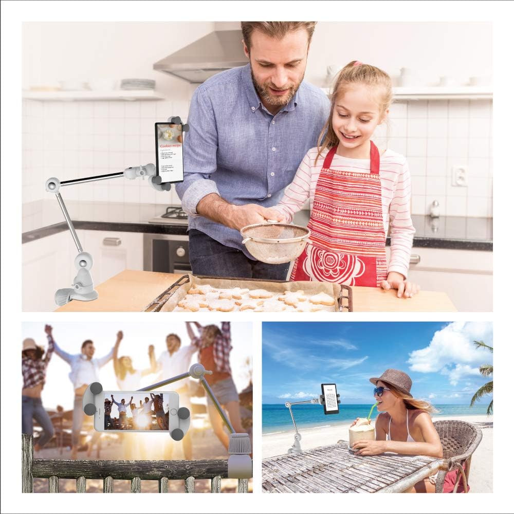 Barkan Tablet Halterung für 4-12 Zoll Geräte, Tragbare Multiposition, 360 Grad drehbare, für iPad, S