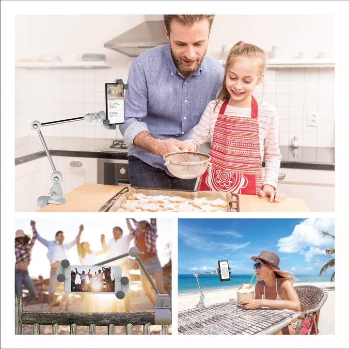 Barkan Tablet Halterung für 4-12 Zoll Geräte, Tragbare Multiposition, 360 Grad drehbare, für iPad, S