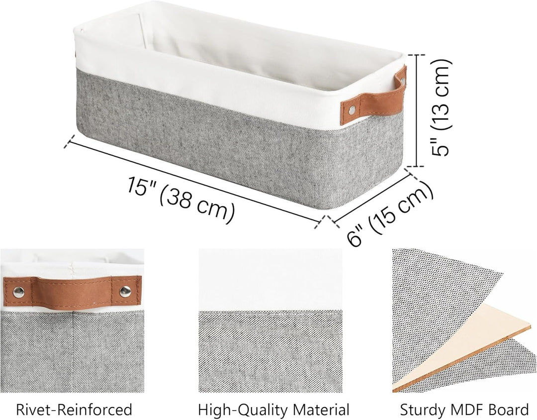 StorageWorks Schmale Aufbewahrungskorb Bad, Robuste Schrank Organizer, Körbe Aufbewahrung mit Griffe
