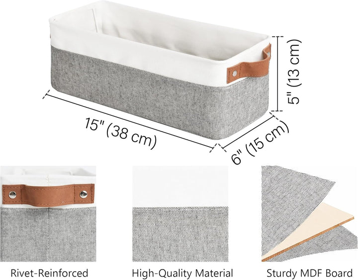 StorageWorks Schmale Aufbewahrungskorb Bad, Robuste Schrank Organizer, Körbe Aufbewahrung mit Griffe