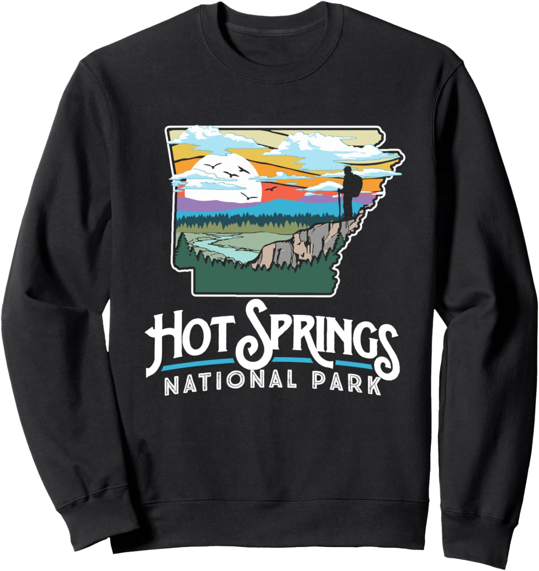Hot Springs National Park Arkansas Nature Illustration Sweatshirt