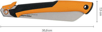 Fiskars Pro Klappbare Zugsäge, Sägeblattlänge: 25 cm, 13 TPI, Schwarz/Orange, PowerTooth, 1062933 23