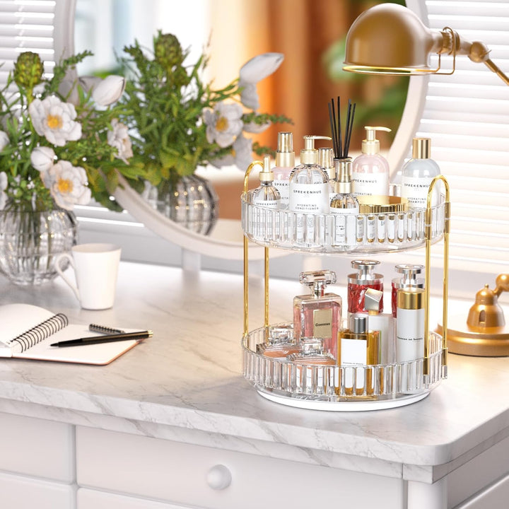 MOACC Make Up Kosmetik Organizer, 360° Drehbar Aufbewahrung, Schmink Organizers für Dresser Schminkt