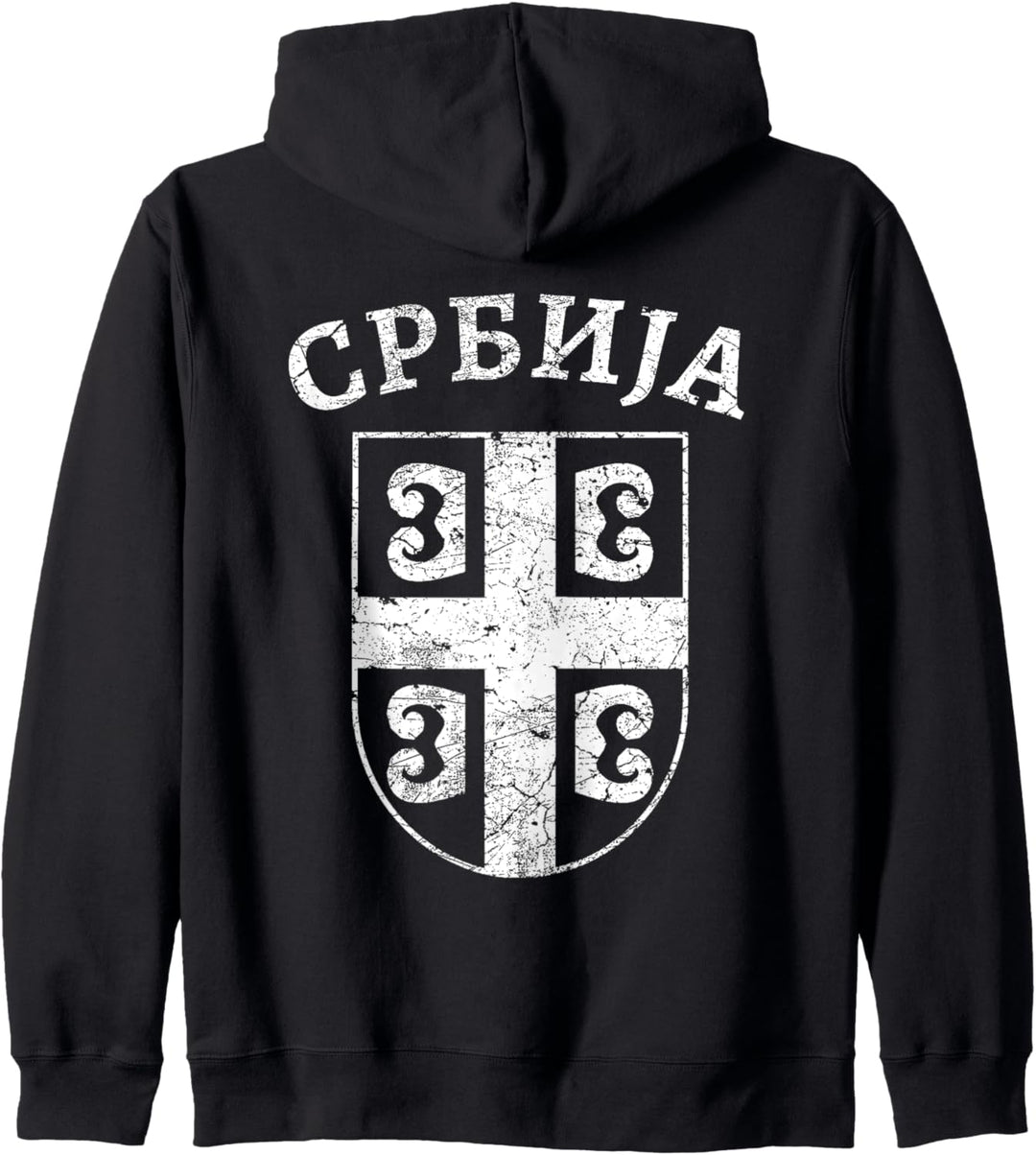 Serbien Serbisch Flagge Wappen CCCC Serbe Kyrillisch Kapuzenjacke