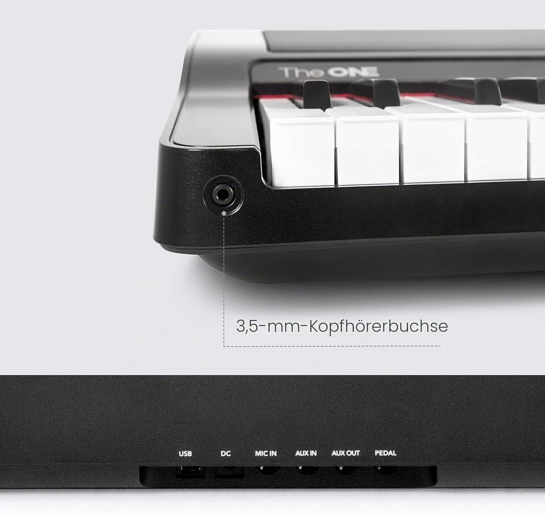 The ONE Smart Keyboard Light, 61 Tasten E-Piano mit Anschlagdynamik, tragbares Keyboard für Anfänger