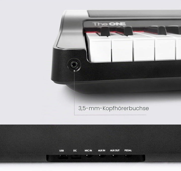 The ONE Smart Keyboard Light, 61 Tasten E-Piano mit Anschlagdynamik, tragbares Keyboard für Anfänger