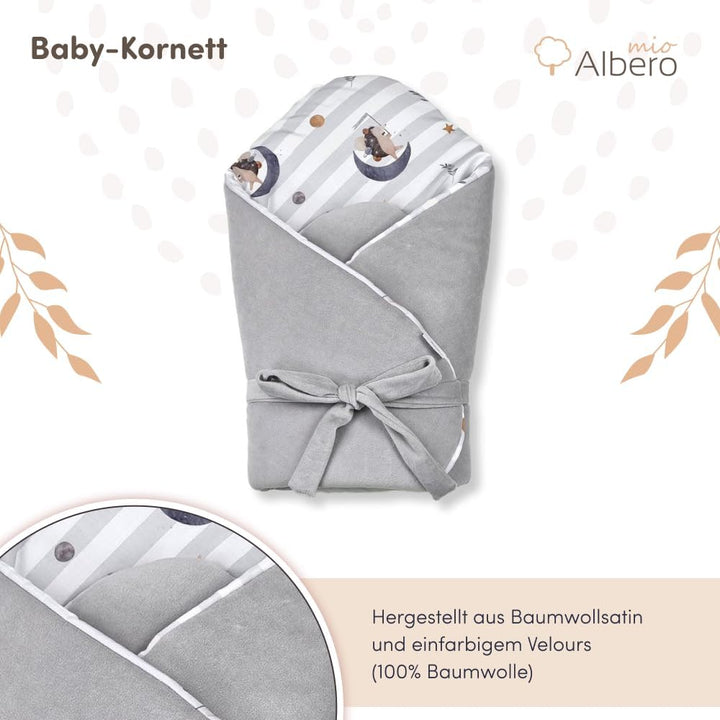 Albero Mio Baby Pucksack Baby Pucktuch | Grösse: 75 x 75 cm | Kordelzug | Sicher für Babys | 100% Ba