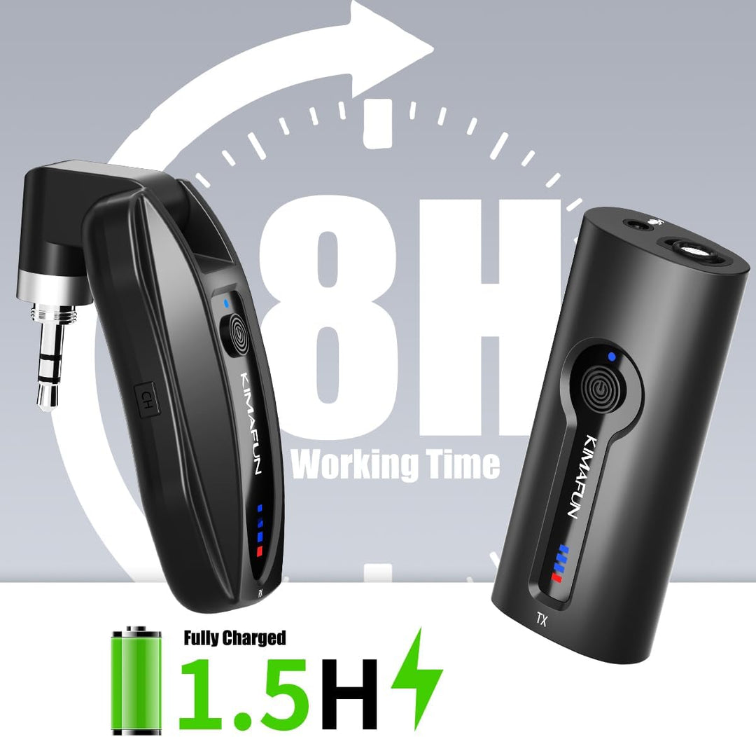 KIMAFUN 2.4G Drahtloses Headset und Lavalier Mikrofon, Kabelloses Ansteckmikrofon Wireless für Verst