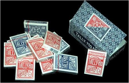 Tally-Ho Cartouche Fan (6 blaus /6 rots)
