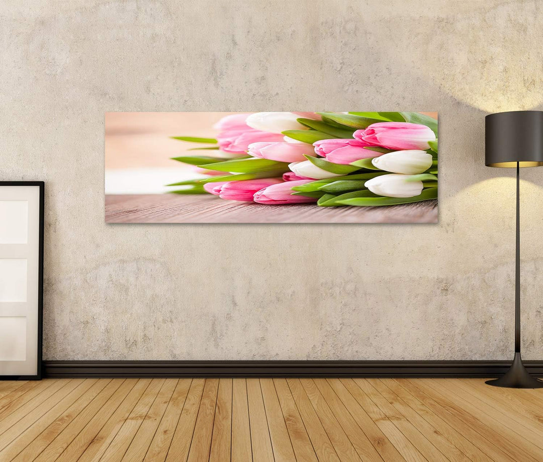 islandburner Bild auf Leinwand Blumenstrauss Tulpen Frühlingsszene Bilder Wandbilder Poster Leinwand