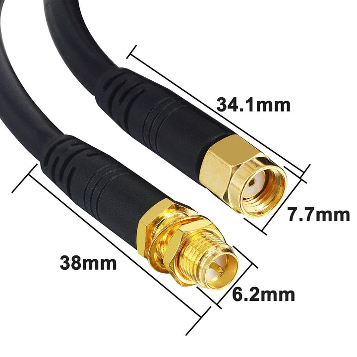 Boobrie Verbessert SuperFlex RG58 Koaxialkabel RP-SMA Kabel 10M RP-SMA-Stecker auf RP-SMA-Buchse Kab