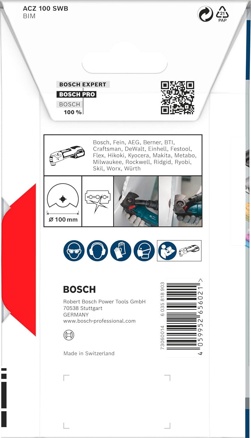 Bosch 1x PRO Multi Material ACZ 100 SWB Blatt für Multifunktionswerkzeuge (für Dachfilz, PS Polystyr