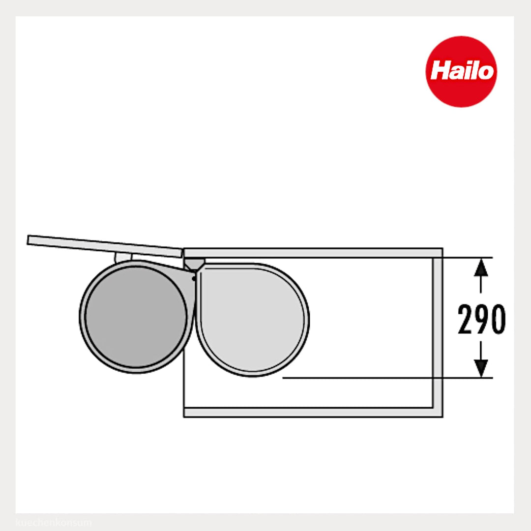 Hailo Abfallsammler MO Swing 40.1/12 Mono 12 L weiss 3512-00 Mülleimer schwenkbar