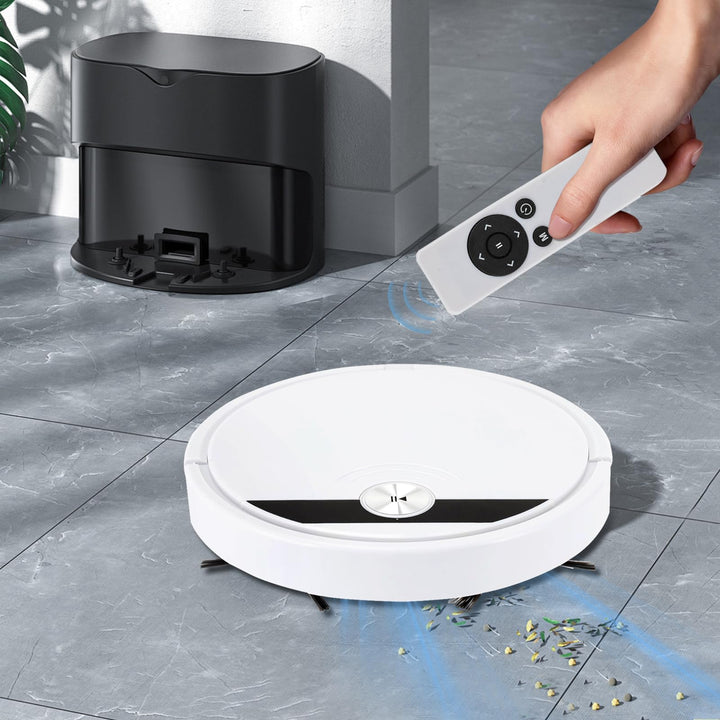 Roboterstaubsauger, 15 W Saugroboter mit Fernbedienung und 150 ml Wassertank, 3-in-1-Modus, 1800 Pa
