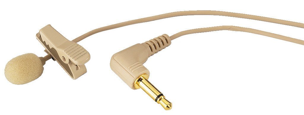 MONACOR ECM-500L/Sk Elektret-Krawattenmikrofon, Kugelcharkteristik, beige