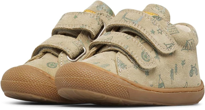 Naturino Lauflernschuhe aus Nappaleder 17 EU Beige Grau Grun, 17 EU Beige Grau Grun