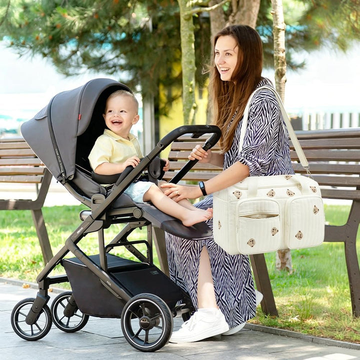 CEWROM Vielseitige Wickeltasche, Baby Wickeltasche und Umstandstasche, Leichte Gepolsterte Wickeltas