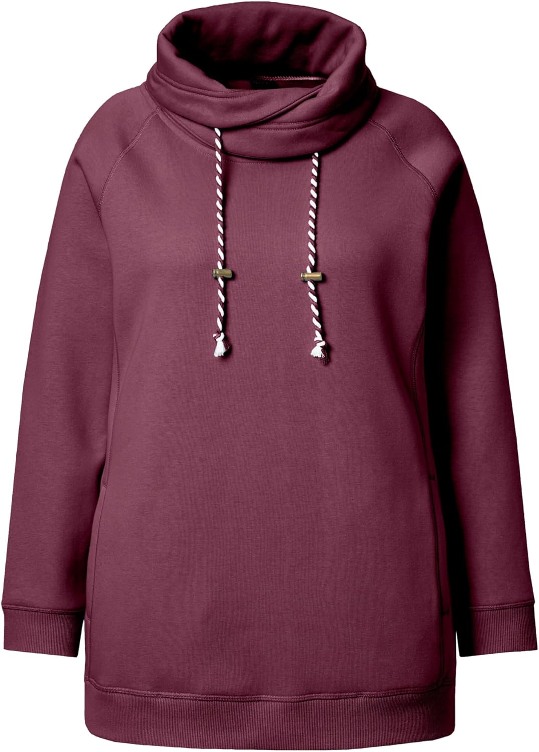Ulla Popken Damen Grössen, Sweatshirt, Verdunkelung 42-44 Dunkle Beere, 42-44 Dunkle Beere