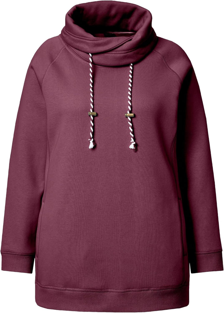 Ulla Popken Damen Grössen, Sweatshirt, Verdunkelung 42-44 Dunkle Beere, 42-44 Dunkle Beere