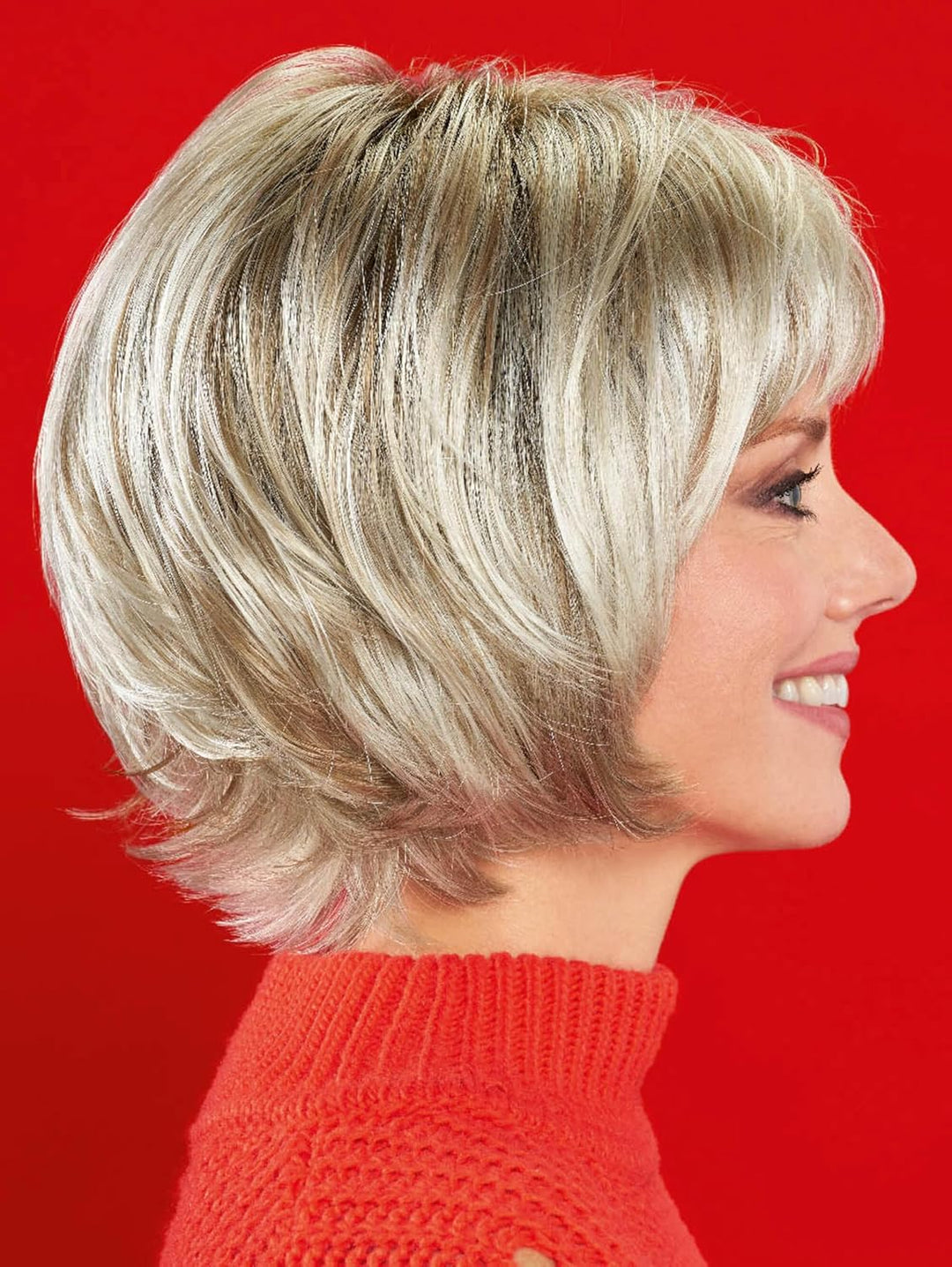trendhair Perücke Maren aus hochwertigem Kunsthaar, wirkt wie Echthaar, in Perlblond, dunkler Ansatz