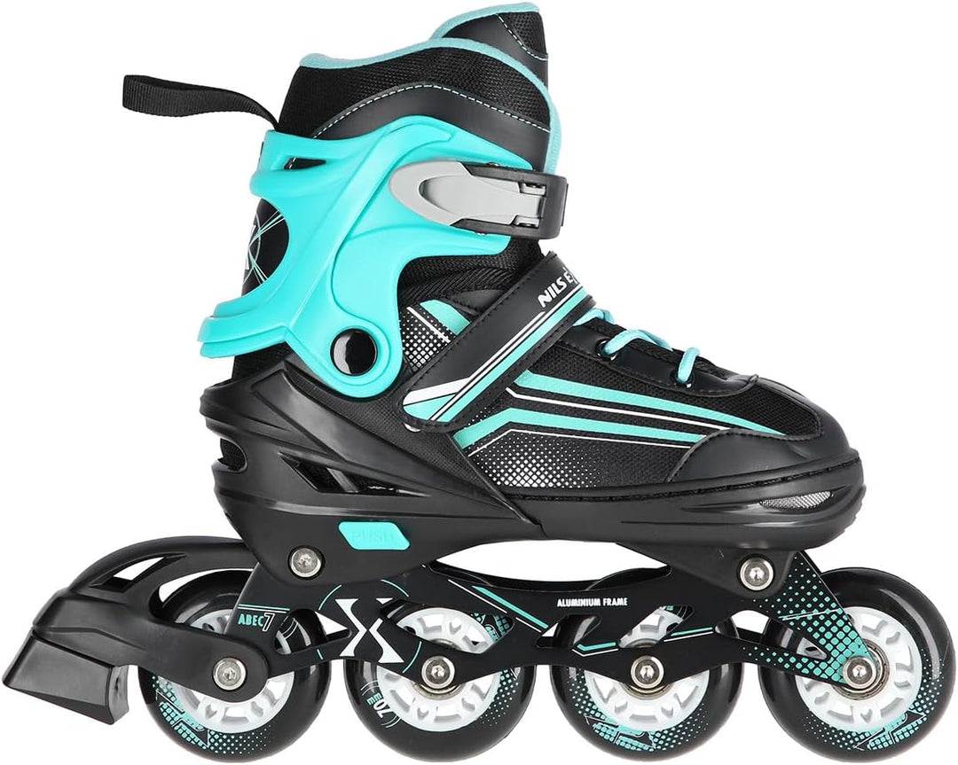 Nils Extreme NH18190 2-in-1 Inline Skates und Schlittschuhe, Schwarz-Türkis