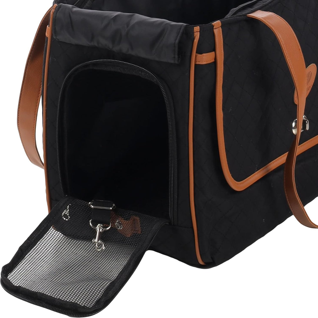Hundetasche - Tragetasche Noenie Schwarz – 41x20x28cm – Polyester – Öffnungen Oben/seitlich – Belüft