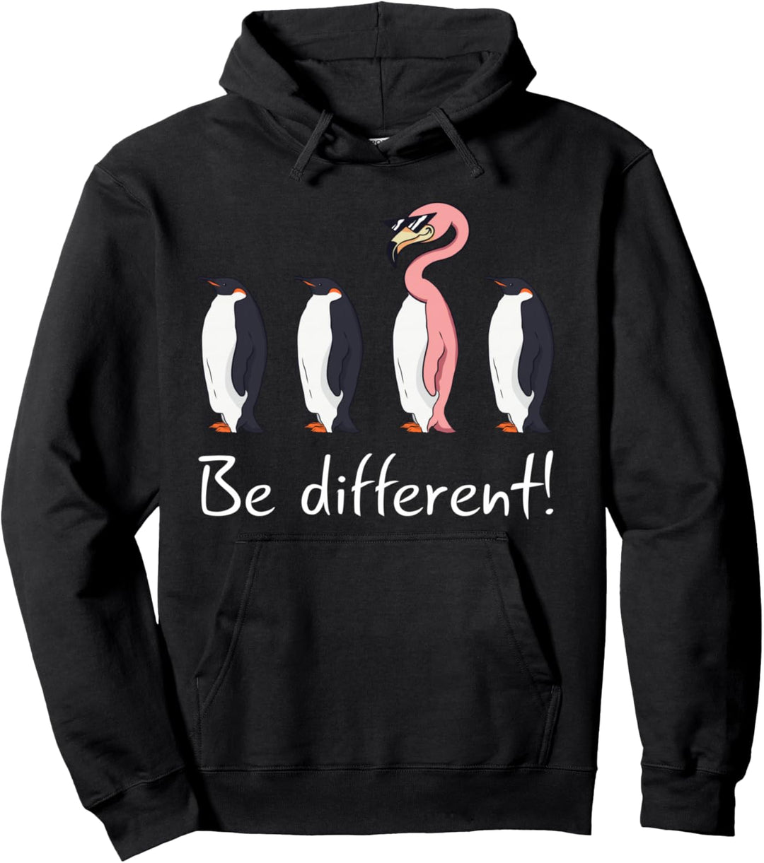 Flamingo Be Different Lustiger Pinguin Pink Flamingo Geschenk Pullover Hoodie