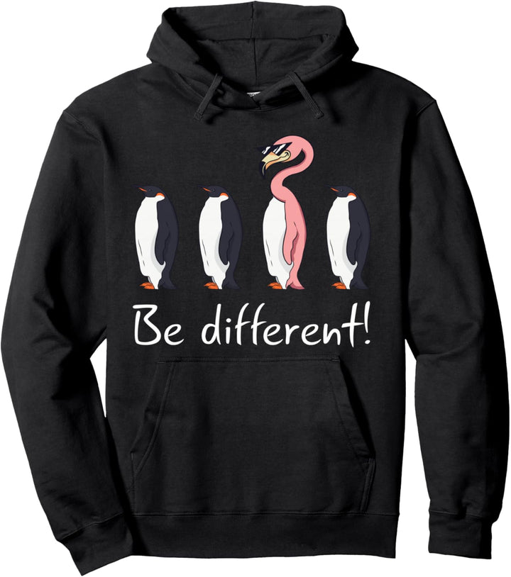 Flamingo Be Different Lustiger Pinguin Pink Flamingo Geschenk Pullover Hoodie