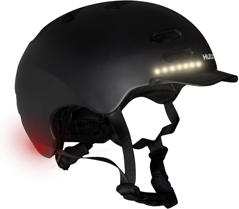 HUDORA Skaterhelm LED, schwarz M (55-58 cm) Schwarz, M (55-58 cm) Schwarz