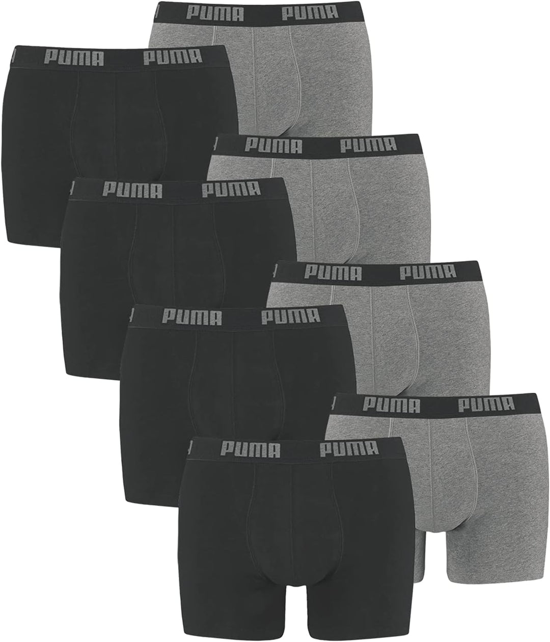 PUMA Herren Boxershorts Unterhosen 100004386 8er Pack, Wäschegrösse:L, Artikel:-691 Dark Grey Melang