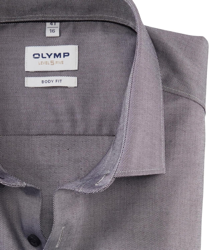 OLYMP Herren Oberhemd Langarm Level.Five.Body.fit,Twill,Body fit,Modern Kent, Graphit 69