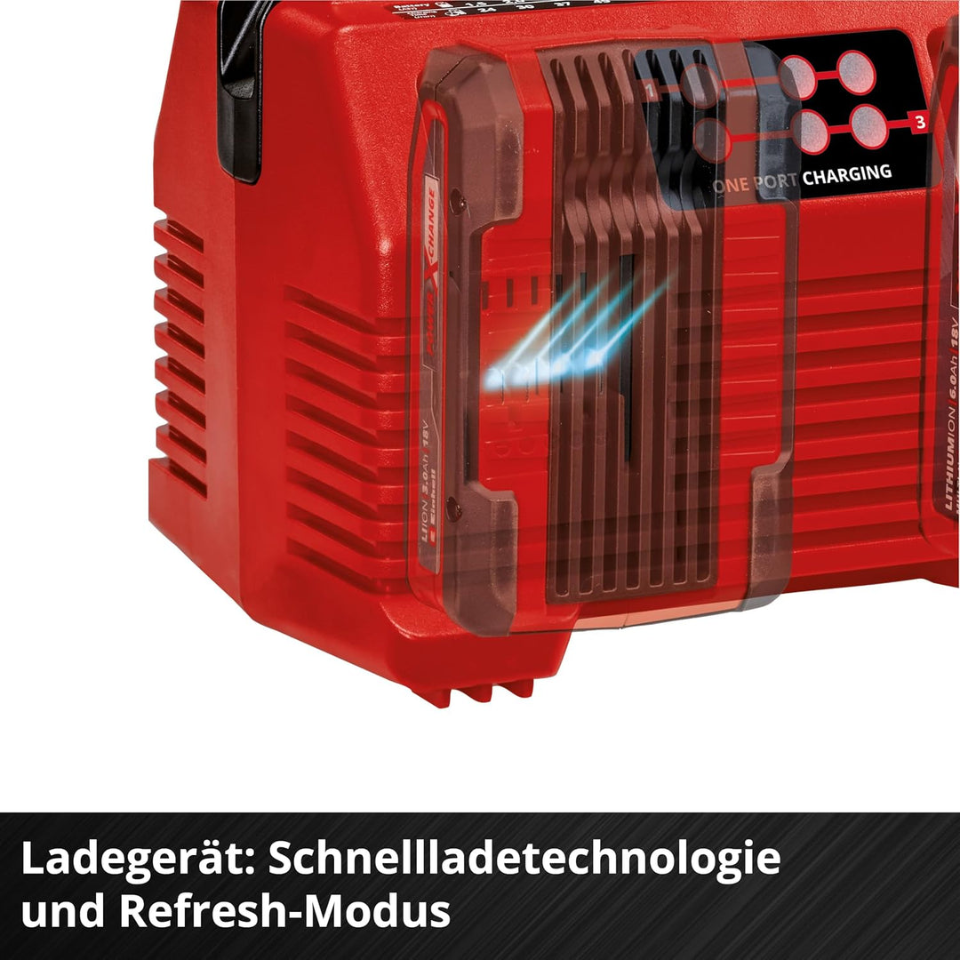 Original Einhell Kit PXC 4X 5,2 Ah & Quattrocharger 4 A | PXC | 18 V | 1260 W | 4x 5,2 Ah Akku | 4-A