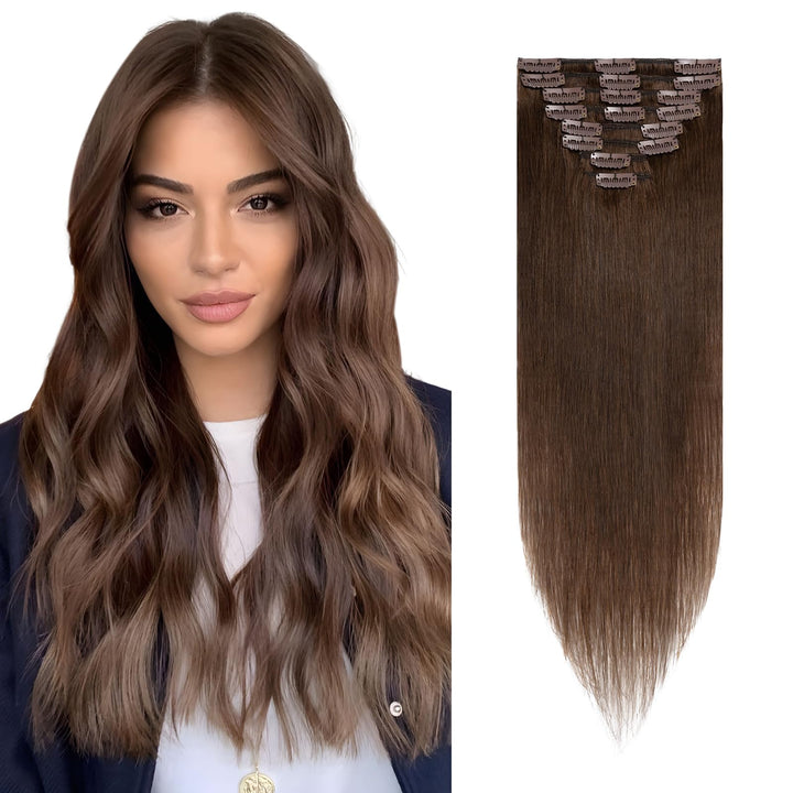 Rich Choices Clip in Extensions Echthaar 8 Stück Clip Extensions 20cm 