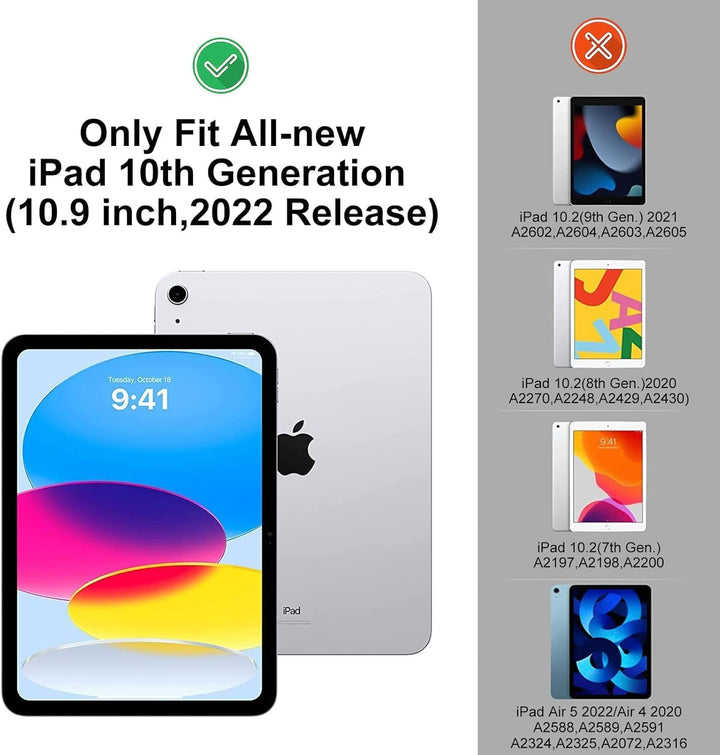 Tastatur hülle für iPad 10. Generation 2022 (10,9 Zoll), Deutschland QWERTZ Layout Drahtlose Abnehmb