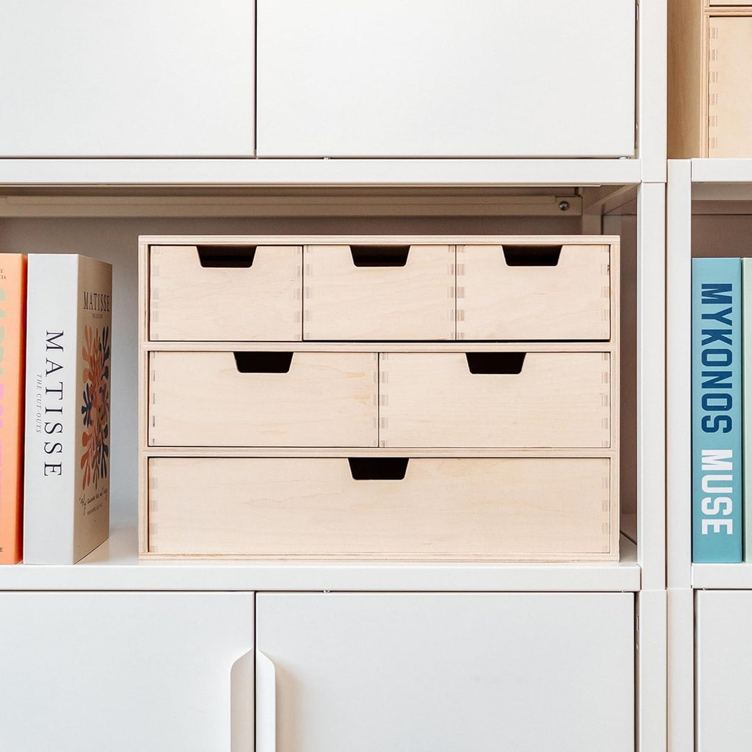 Creative Deco Schubladenbox Schubladenelement | 6 Schubladen | 42 x 20 x 28,5 cm (+/- 1 cm) | Mini-K