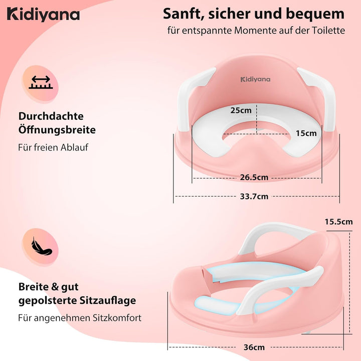 Toilettenaufsatz für Kinder, Kinder Toilettensitz mit weichem, abnehmbarem Sitzpolster, rutschfester