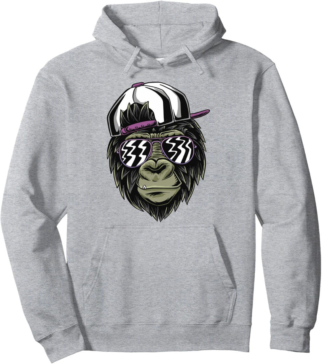 Affe mit Brille Pullover Hoodie