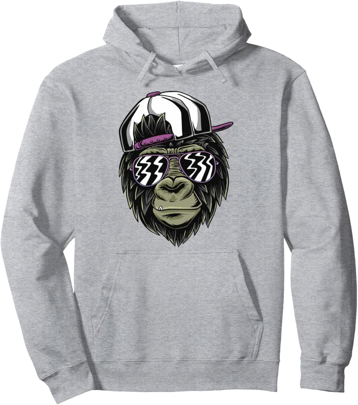 Affe mit Brille Pullover Hoodie