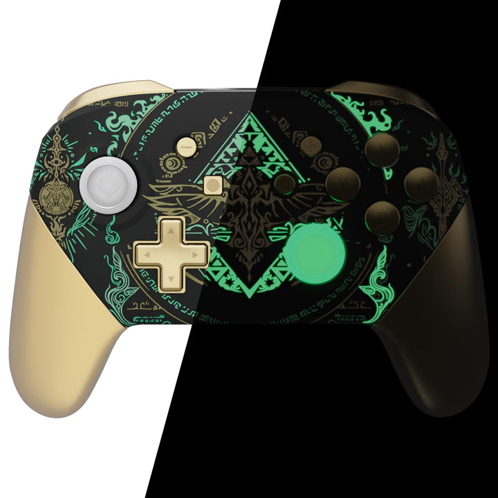 eXtremeRate Griff Hülle Set kompatibel mit Nintendo Switch Pro Controller, DIY-Ersatz Front Case/Bac