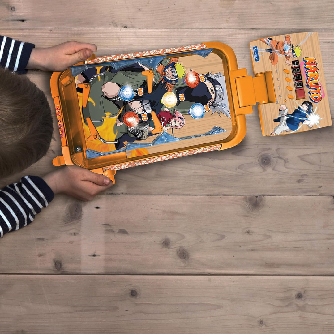 Lexibook, Naruto, Elektronischer Tischflipper, Action- und Reflexspiel für Kinder und Familien, LCD-