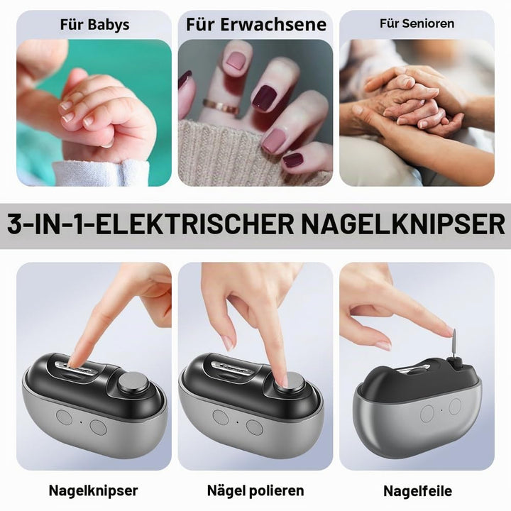 Elektrischer Nagelknipser &amp; Polierer - Nagellackierer, Multifunktionaler Nagelschleifer und Nagelboh
