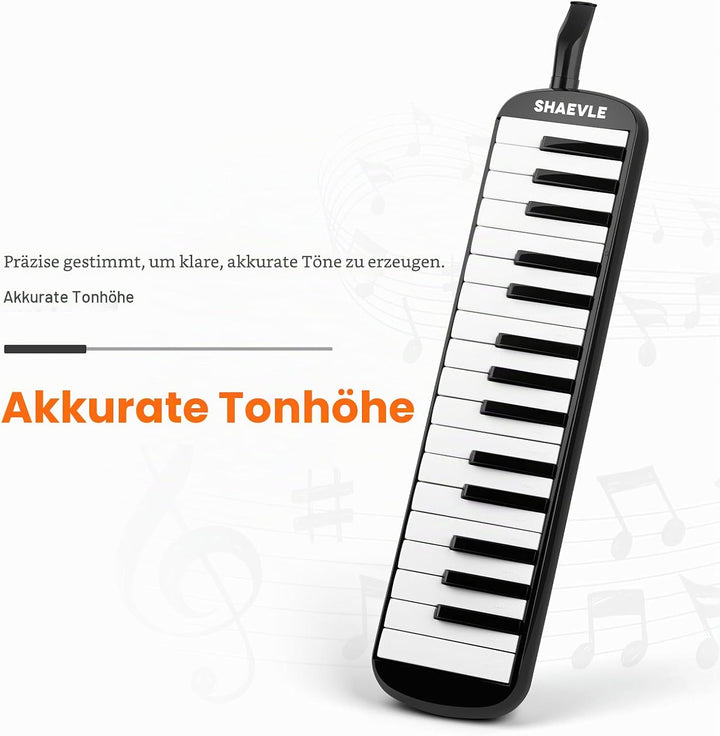 Melodica mit 32 Tasten Luft-Piano-Tastatur mit Tragetasche Mundstücke Schläuche, Melodica-Instrument