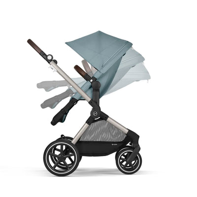 CYBEX Gold Kinderwagen EOS Lux 2-in-1, Reisesystem, Ab Geburt bis 22 kg (ca. 4 Jahre), Sky Blue Lux