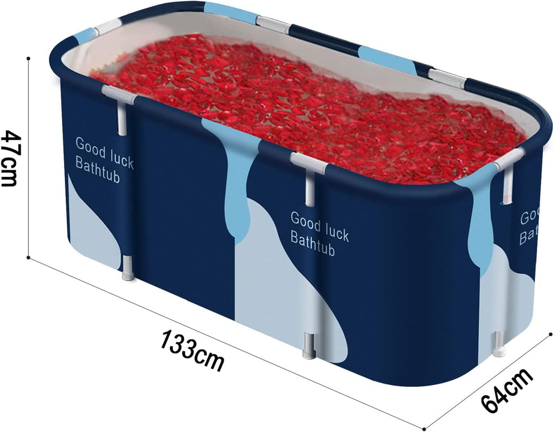 Faltbare Badewanne für Erwachsene 133x64x47cm, Sauna-Dampfbadeeimer, Heisse Dusche und Eisbad, Tragb