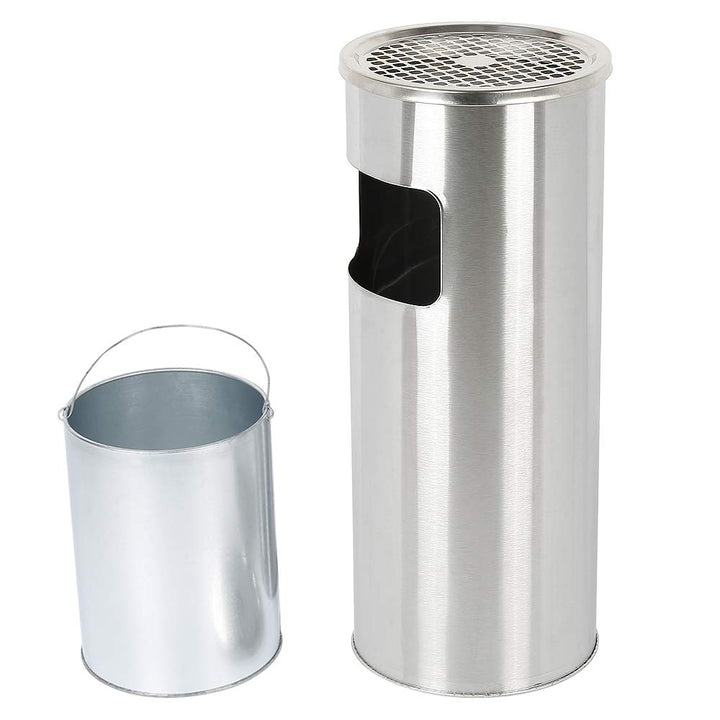 Aschenbecher für den Aussenbereich mit Mülleimer aus Edelstahl, 30 l, Abfalleimer, Standaschenbecher