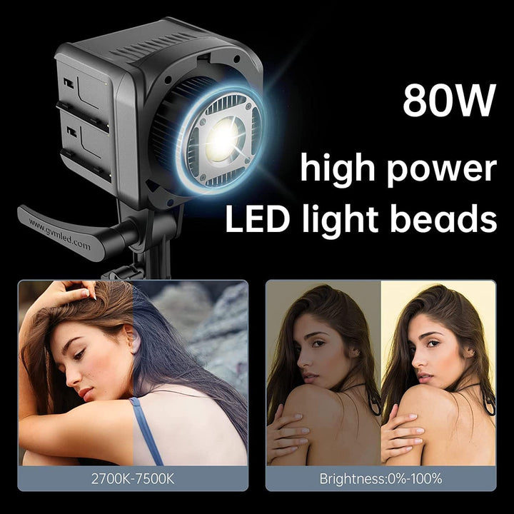 GVM 80W LED Videoleucthe mit Softbox, APP Steuerung 2700K-7500K LED Studio Dauerlicht, Konferenz Bel