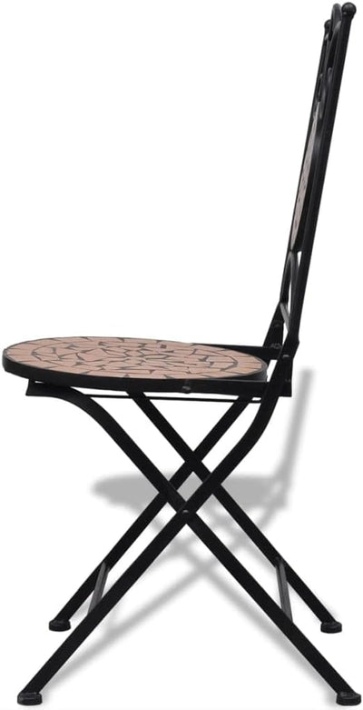 homiuse 37x44x89 cm Bistrostühle 2 STK. Klappbar Keramik Terrakotta Esszimmerstuhl Klappstuhl Garten